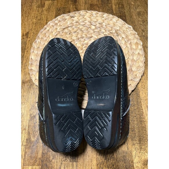 Dansko women leather Paisley Charcoal Black clogs shoes Size / EU 39 - Picture 8 of 10